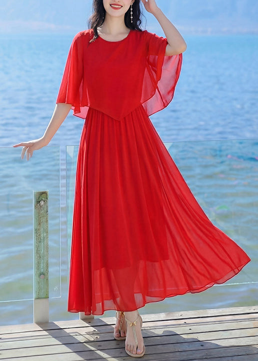 Robe d'été pour femme à col rond et patchwork 0