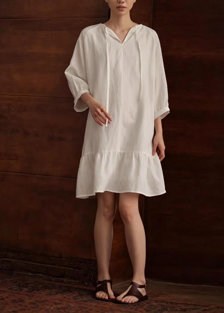 Robe d'été pour femme à lacets et col en V 1