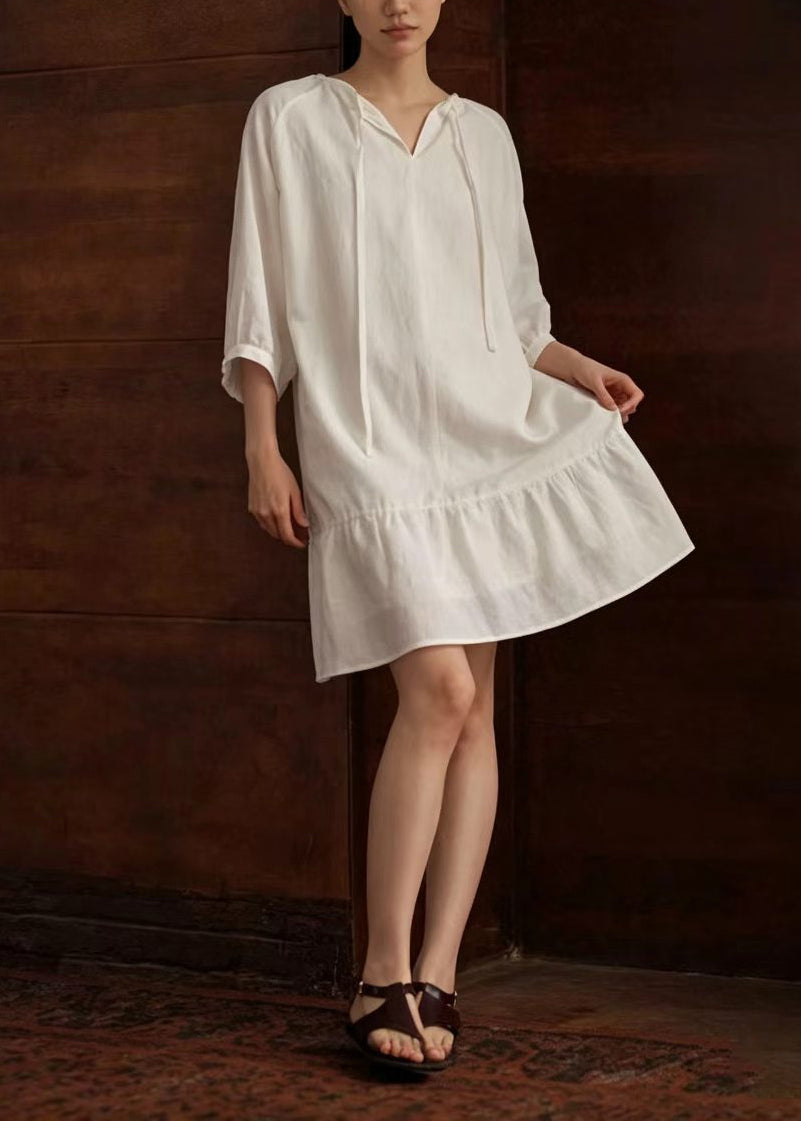 Robe d'été pour femme à lacets et col en V 3