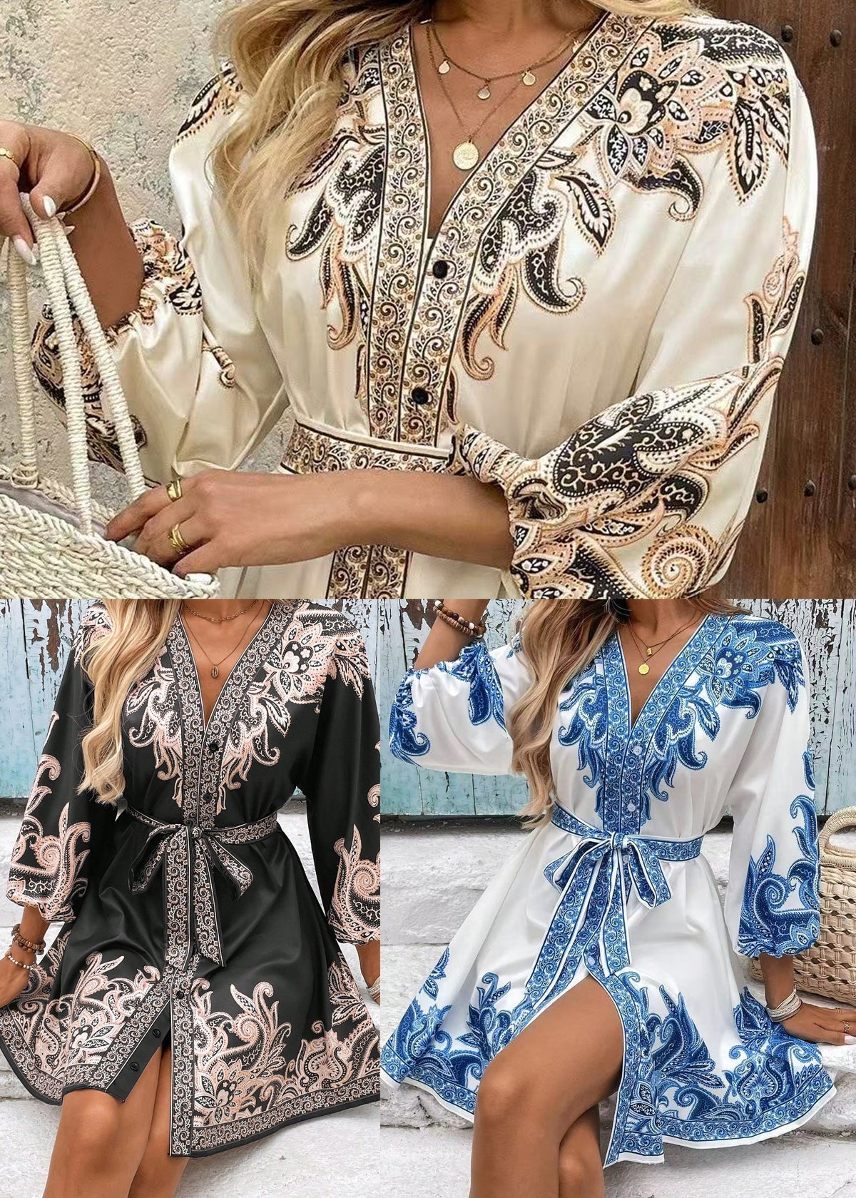Robe d'été pour femmes à nouer à la taille 4