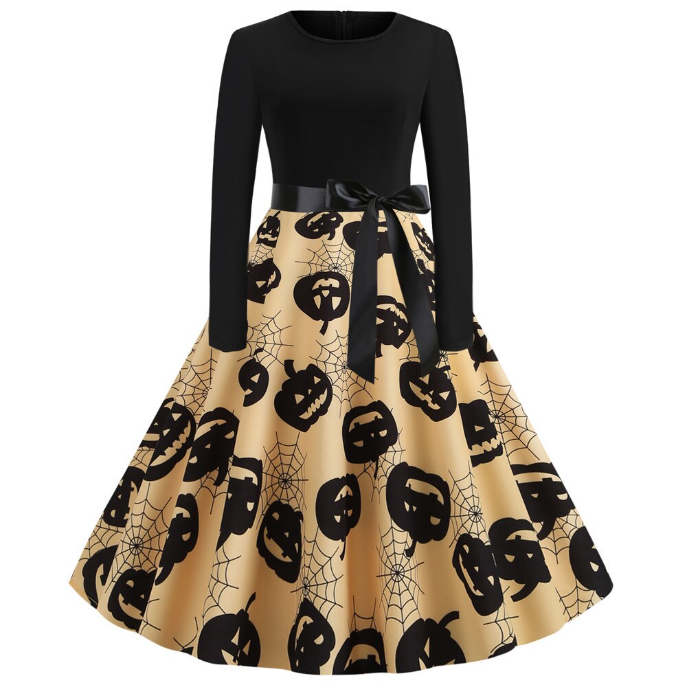 Robe de Costume Gothique à Manches Longues Tissu Doux 5