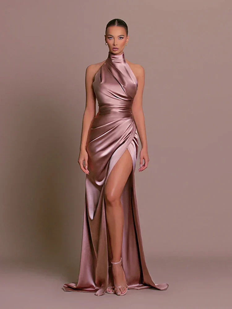 Robe de Soirée Longue à Fente Haute Chic pour Femme 1