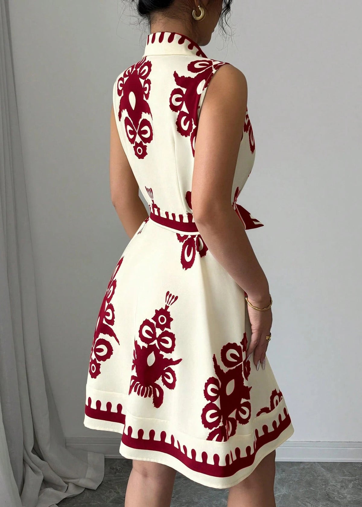Robe de jour femme imprimée à taille ajustée pour l'été 3