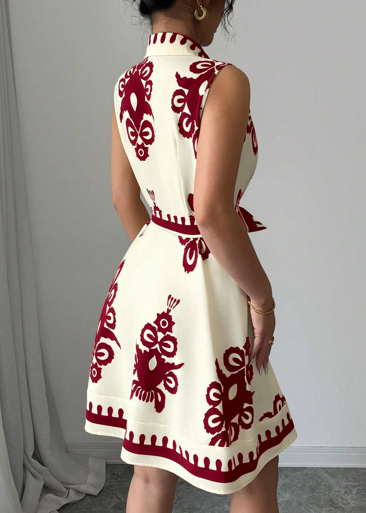 Robe de jour femme imprimée à taille ajustée pour l'été 3