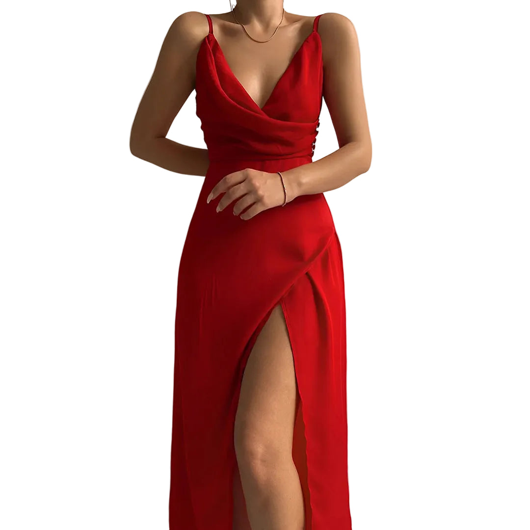 Robe de soirée maxi à décolleté croisé pour Femme 1