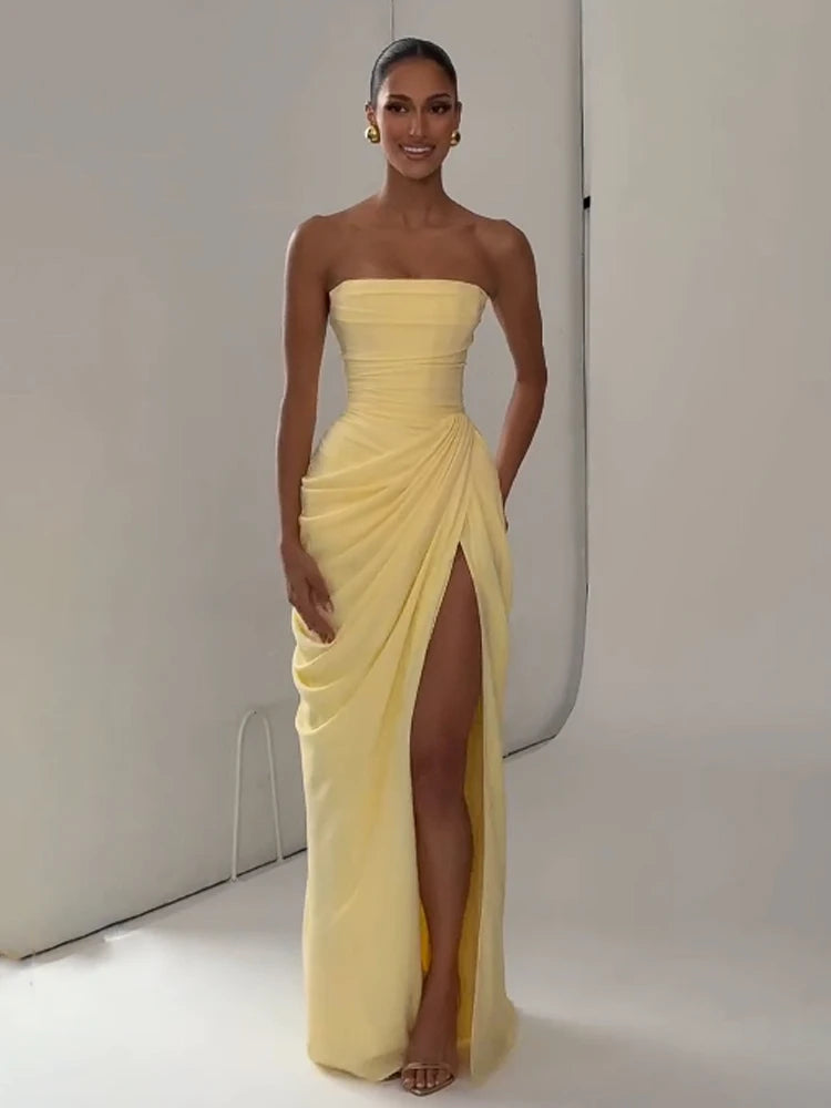 Robe de soirée sans bretelles pour femmes Chic 0