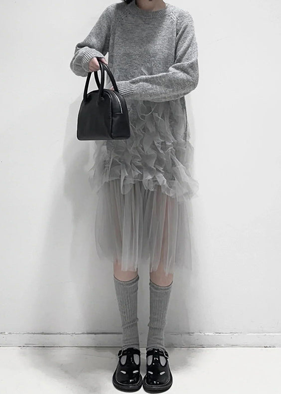 Robe en Tricot à Volants pour Femme 2