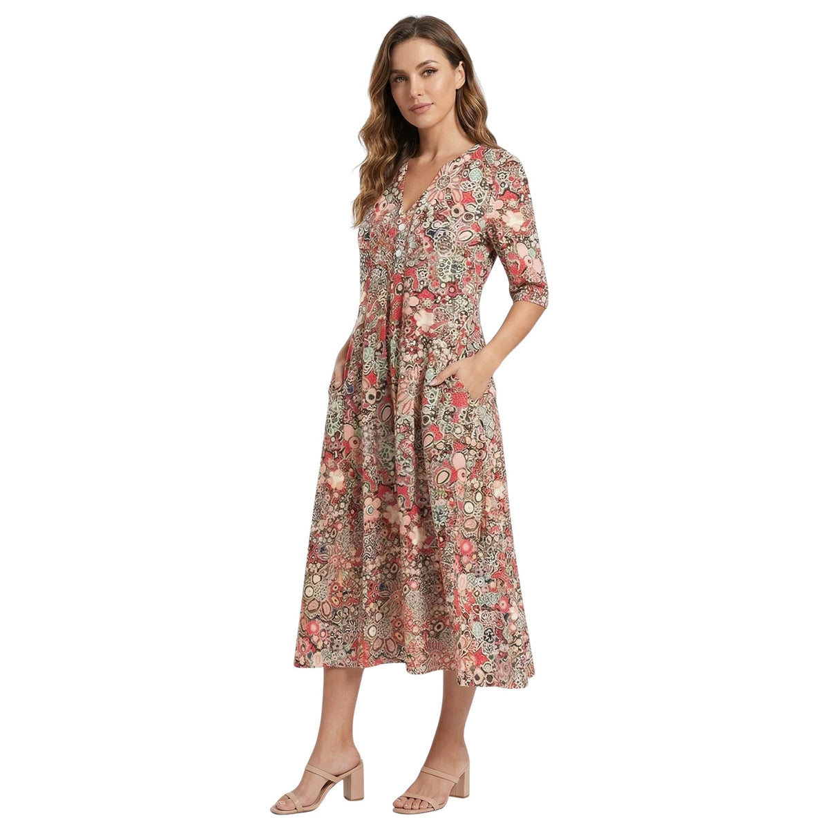 Robe légère à motif floral pour femme, idéale pour les activités printanières et estivales 0