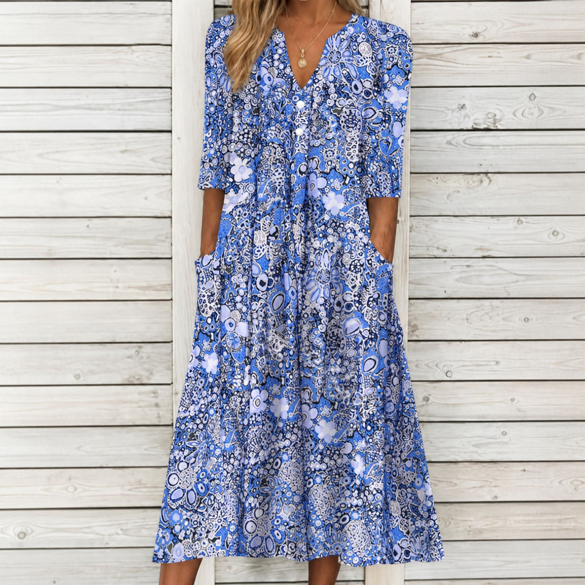 Robe légère à motif floral pour femme, idéale pour les activités printanières et estivales 1