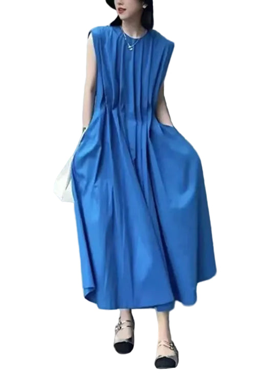 Robe longue ample sans manches col rond pour femme 0