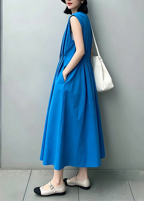 Robe longue ample sans manches col rond pour femme 3