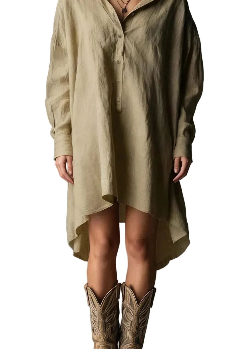 Robe longue décontractée à coupe asymétrique pour femme 1