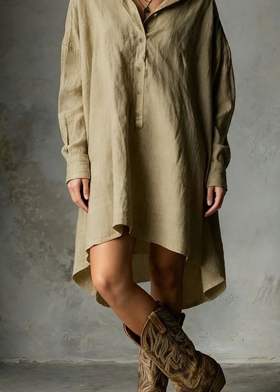 Robe longue décontractée à coupe asymétrique pour femme 2