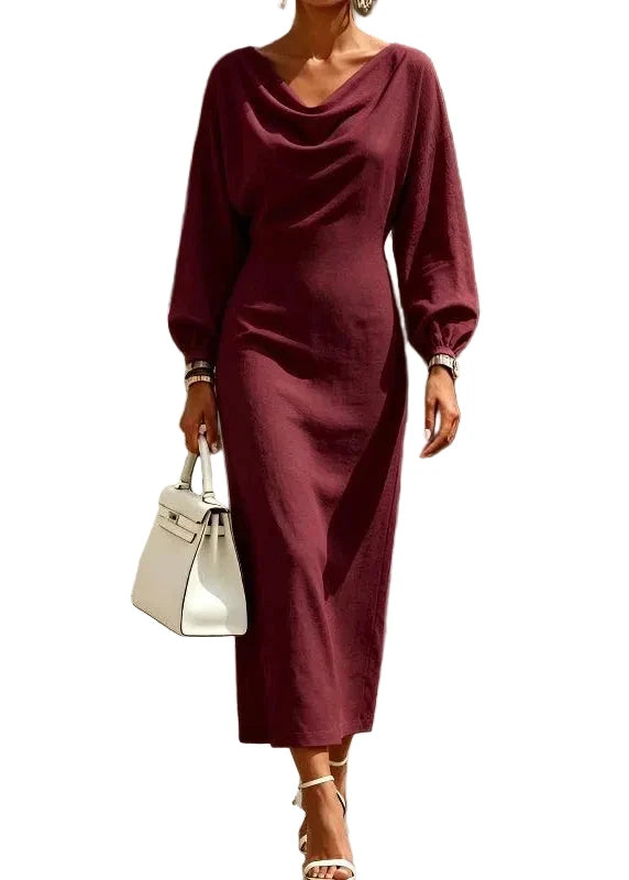 Robe longue femme à manches lanternes 2