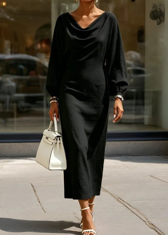 Robe longue femme à manches lanternes 4