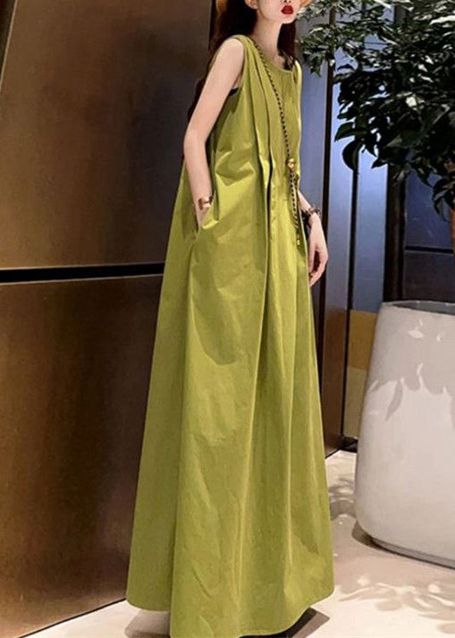 Robe longue femme col rond sans manches style décontracté 2