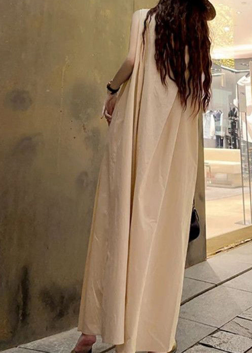 Robe longue femme col rond sans manches style décontracté 3