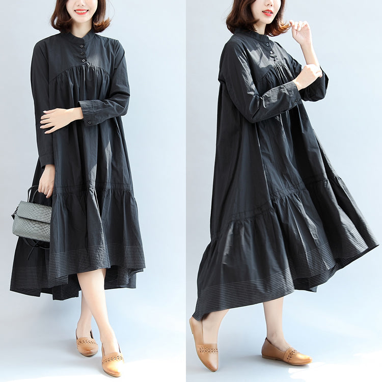 Robe longue femme décontractée oversize à ourlet papillon 1