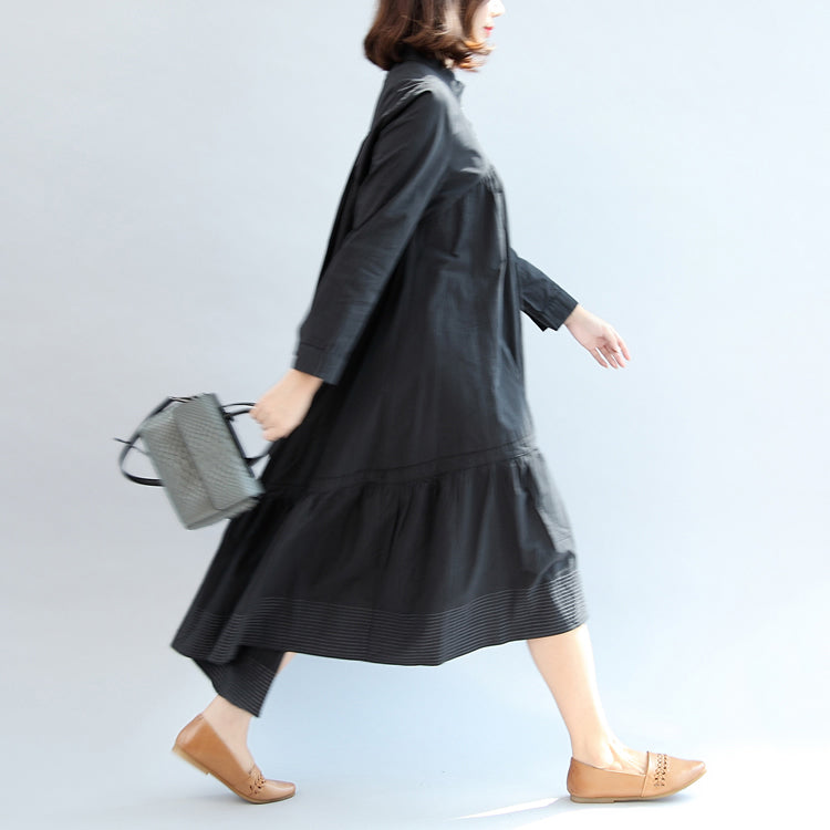 Robe longue femme décontractée oversize à ourlet papillon 2