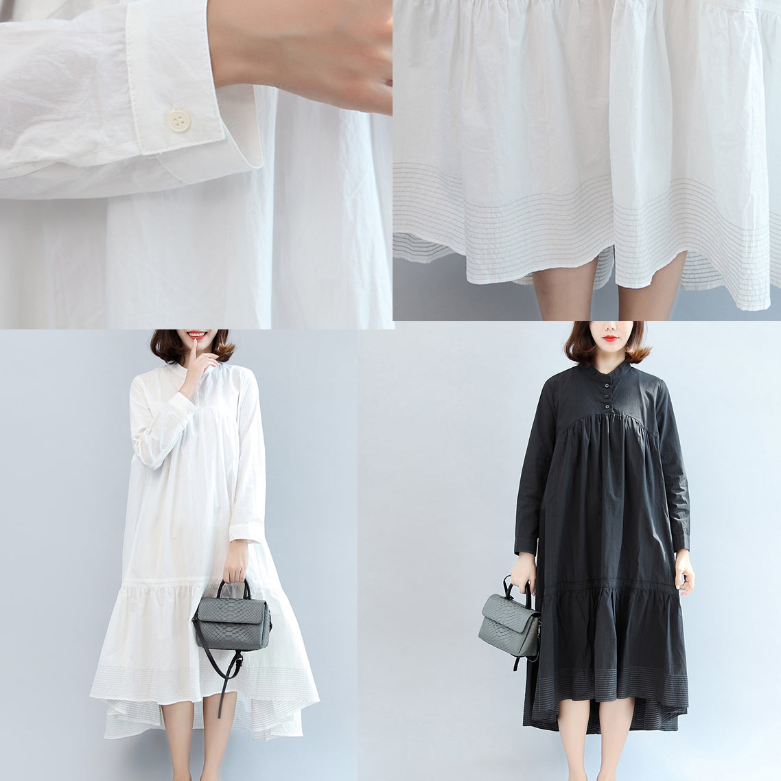 Robe longue femme décontractée oversize à ourlet papillon 4
