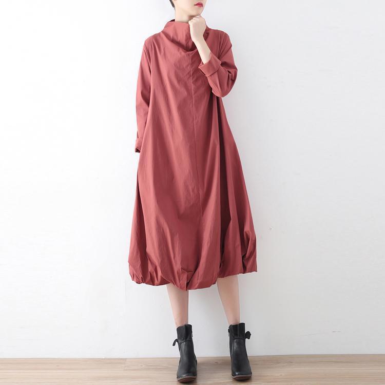 Robe maxi automnale oversize à col montant pour femme 2