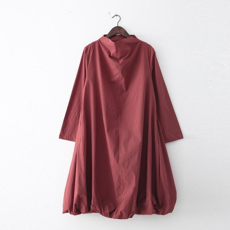 Robe maxi automnale oversize à col montant pour femme 3