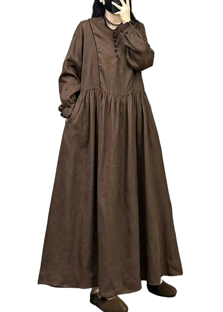 Robe maxi femme style bohème oversize à volants 0