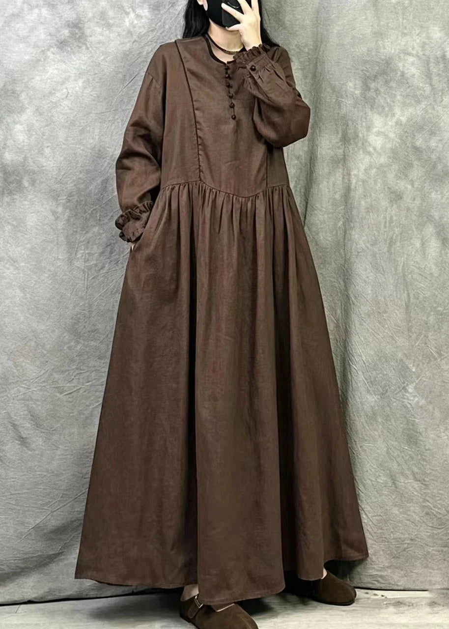 Robe maxi femme style bohème oversize à volants 2