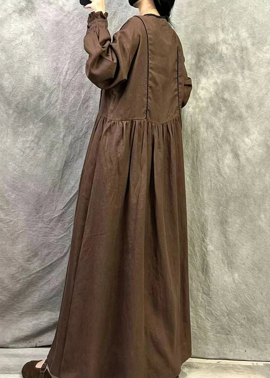 Robe maxi femme style bohème oversize à volants 3
