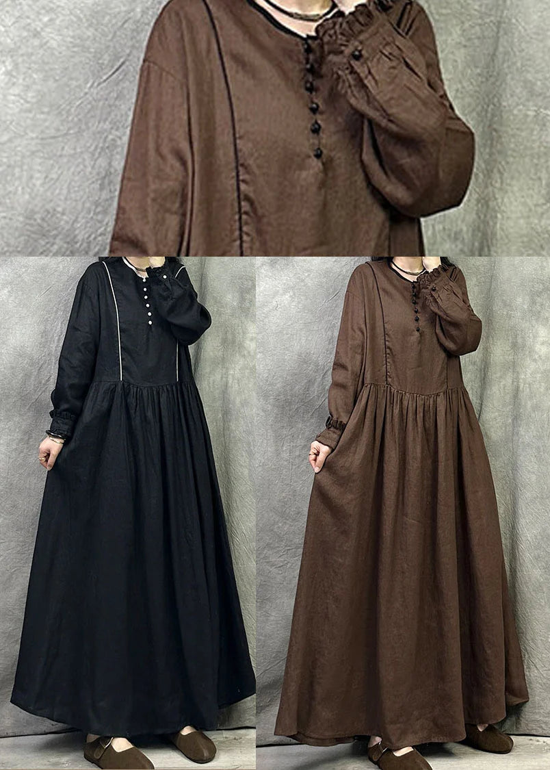 Robe maxi femme style bohème oversize à volants 4