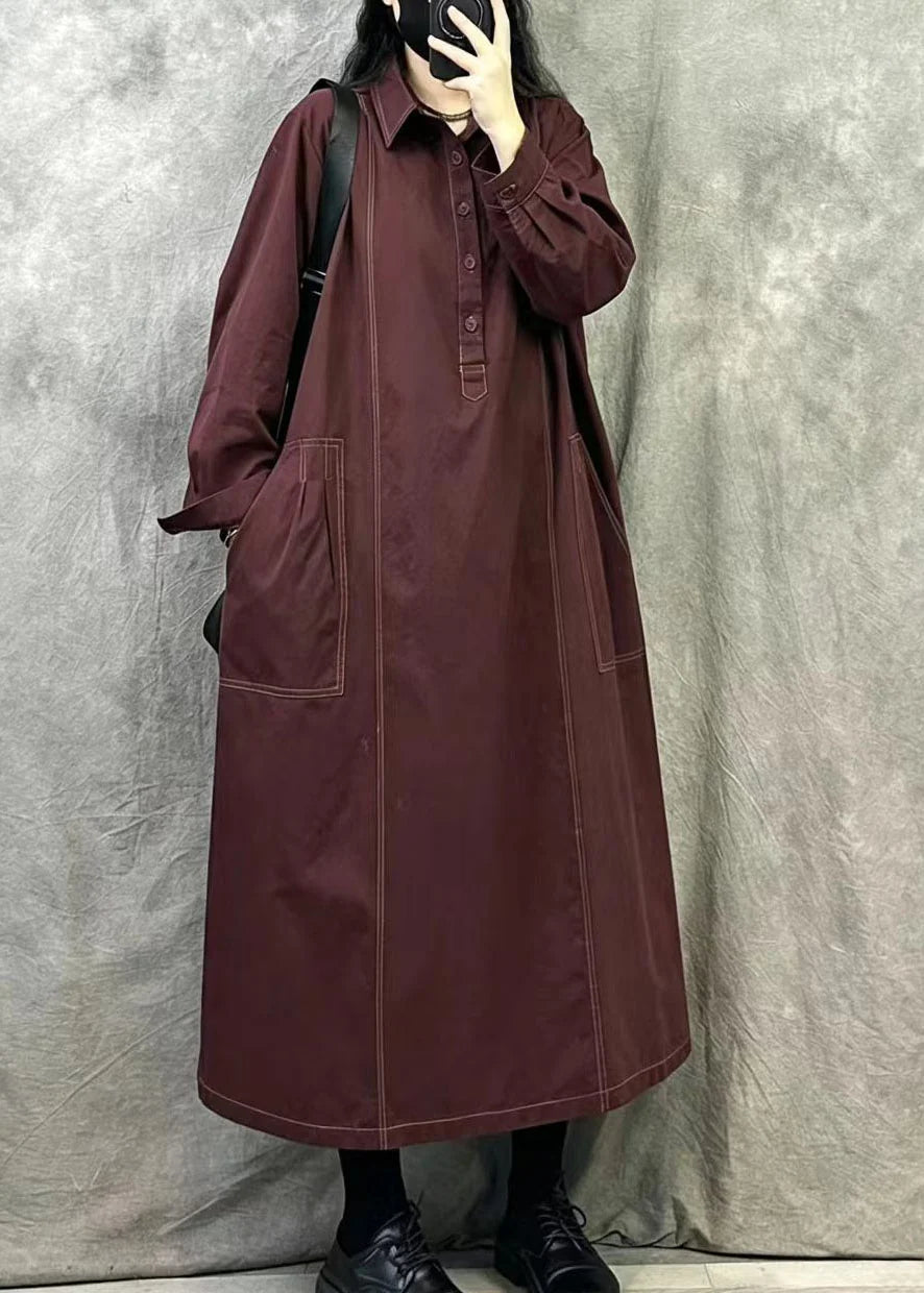 Robe maxi oversize femme style bohème automnale 1
