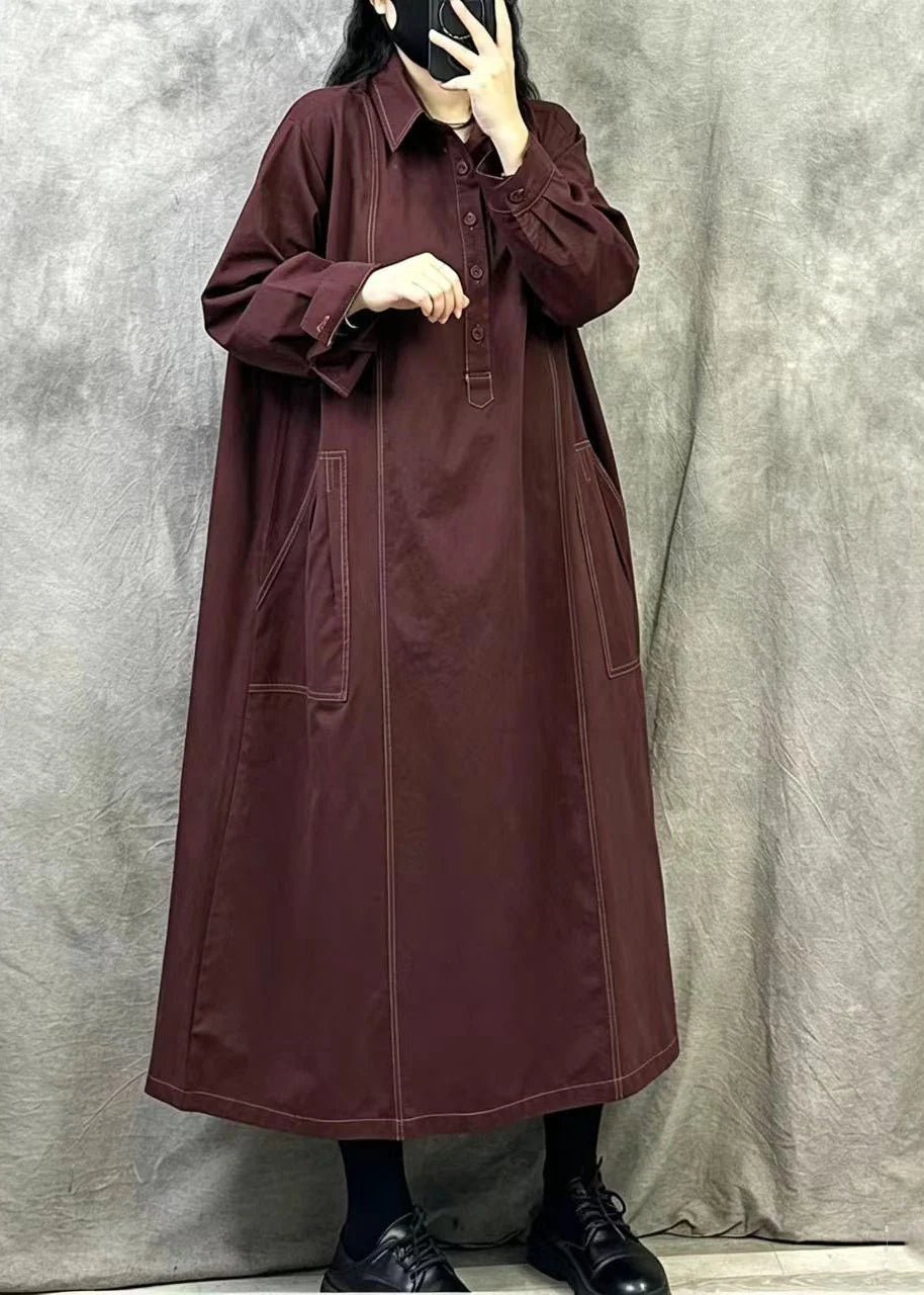 Robe maxi oversize femme style bohème automnale 2