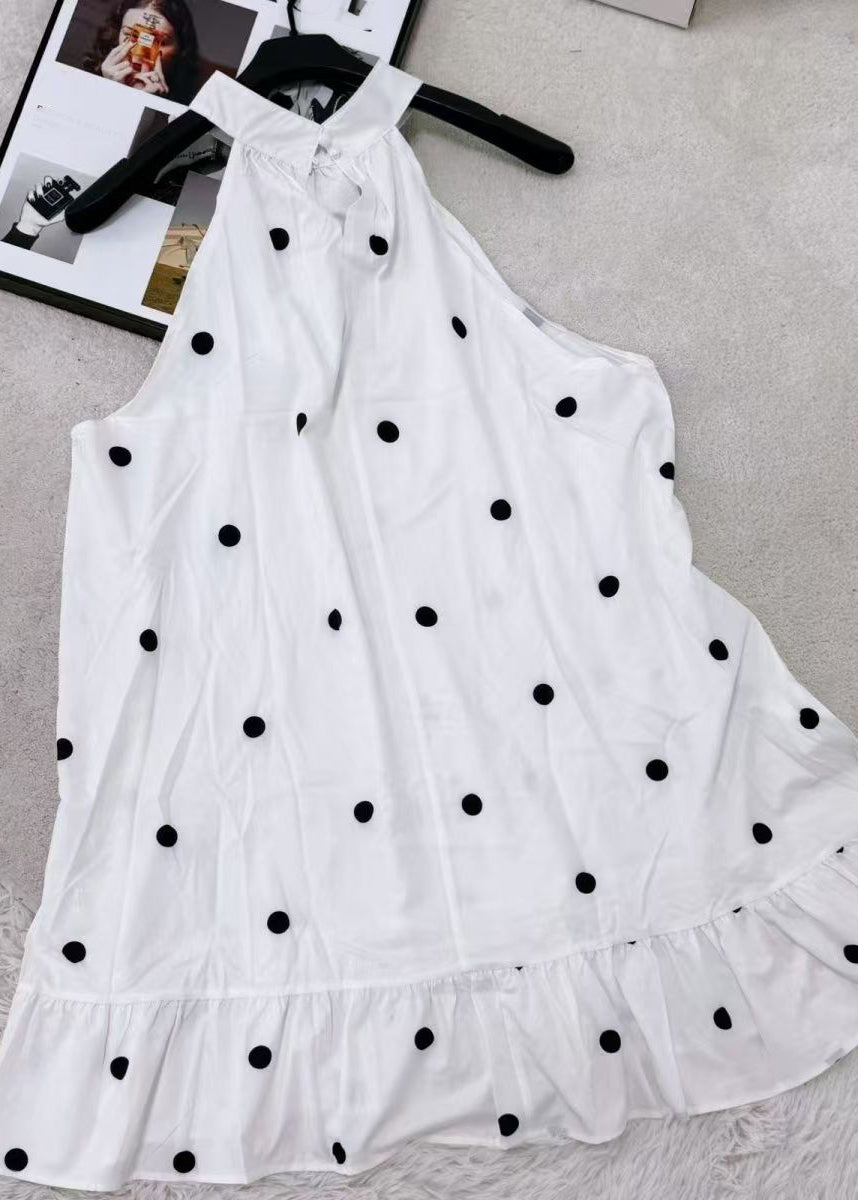 Robe mi-longue à volants pour femme style patchwork col montant 3