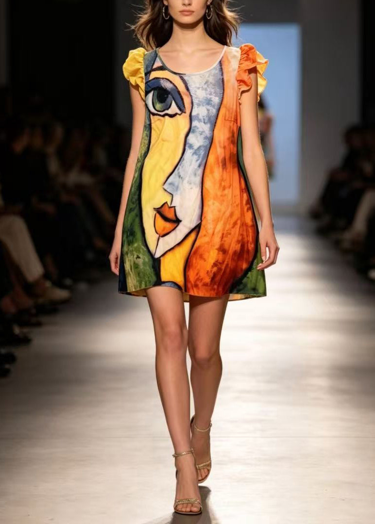 Robe mi-longue femme décontractée patchwork coloré été 4