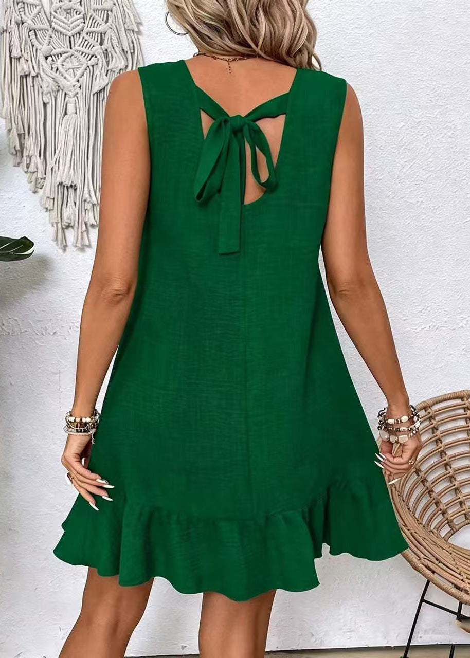 Robe mi-longue oversize sans manches pour femme 3