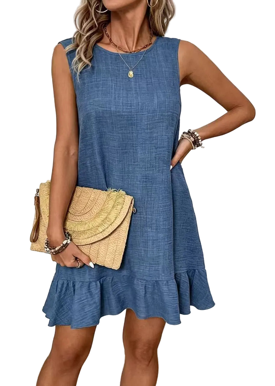 Robe sans manches oversize à lacets pour femme 0