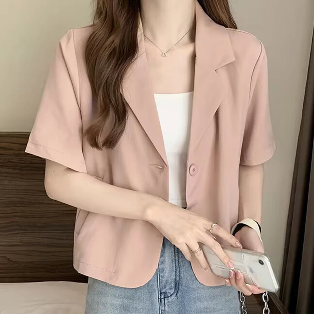 Blazer à manches courtes pour femmes