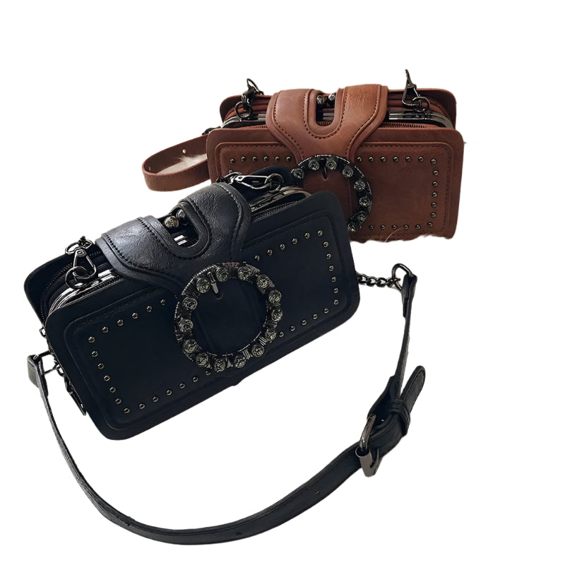 Sac Bandoulière Femme Vintage en Cuir PU Compact et Élégant 2