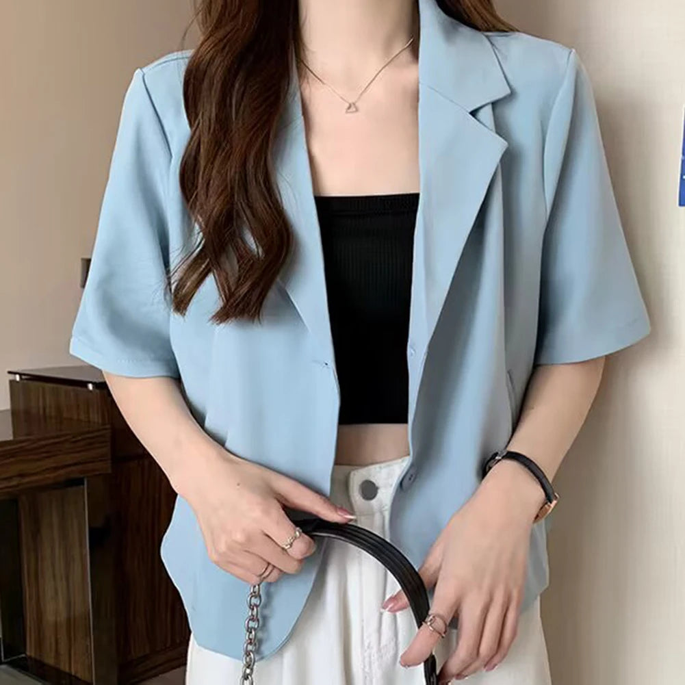 Blazer à manches courtes pour femmes
