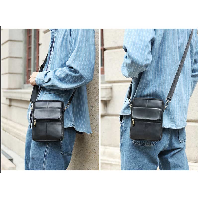 Sac Bandoulière Homme Compact Pratique avec Compartiments Multiples 3