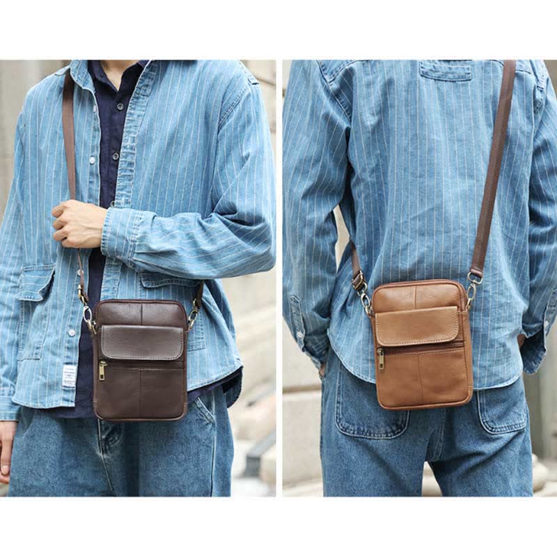Sac Bandoulière Homme Compact Pratique avec Compartiments Multiples 4