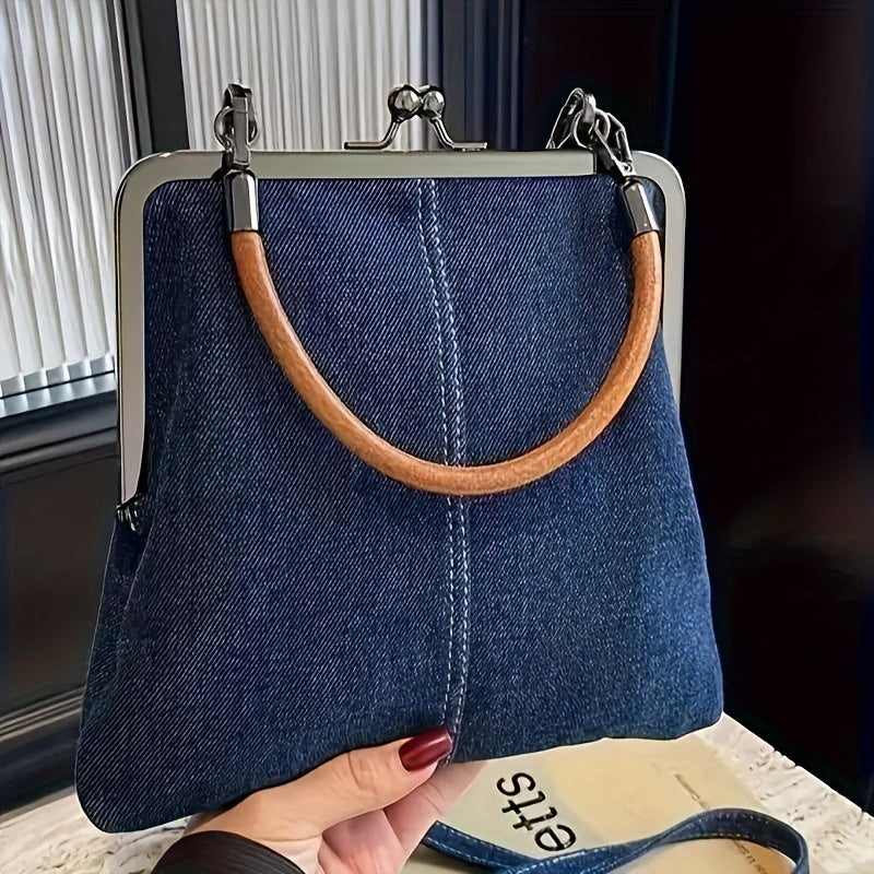 Sac à Main Femme Structuré avec Fermeture Kiss Lock Chic 0