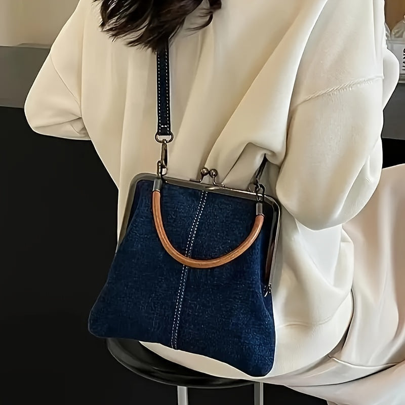 Sac à Main Femme Structuré avec Fermeture Kiss Lock Chic 1