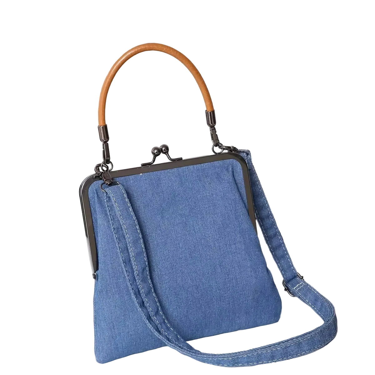 Sac à Main Femme Structuré avec Fermeture Kiss Lock Chic 4