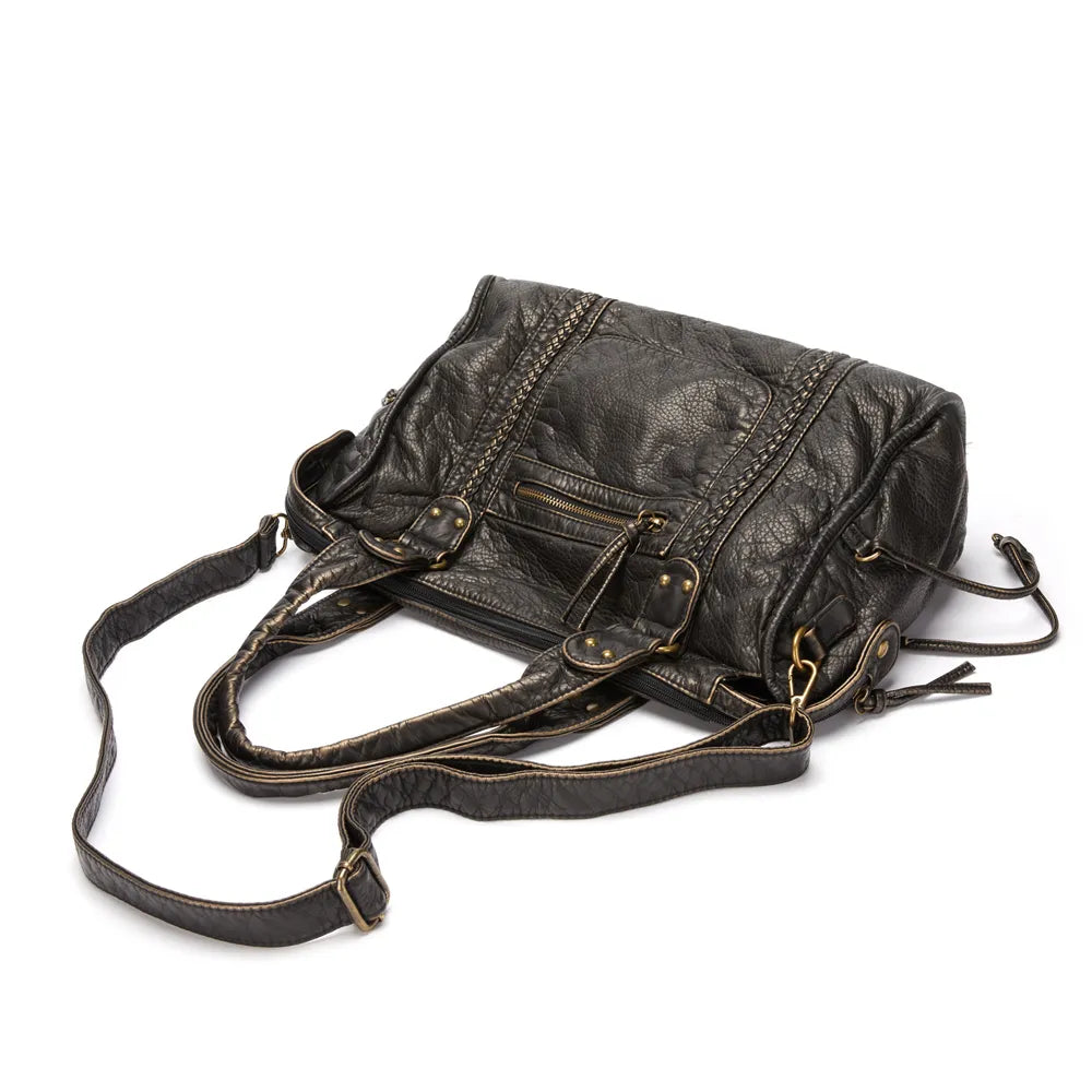 Sac à Main Noir pour Femmes au Style Vintage 7