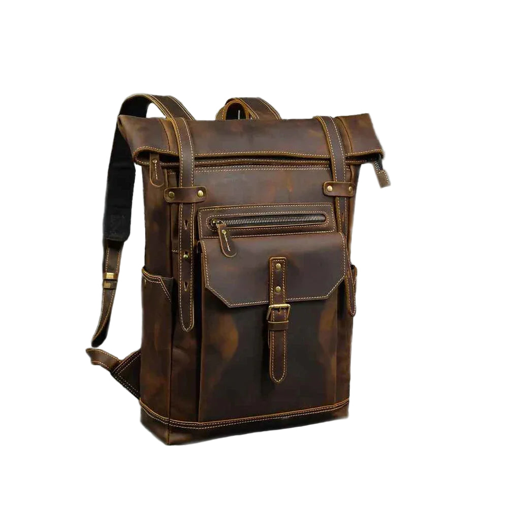 Sac à dos en cuir pour hommes au design fonctionnel 1