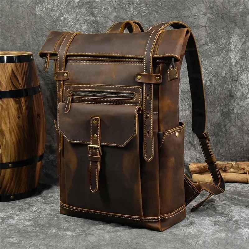 Sac à dos en cuir pour hommes au design fonctionnel 2