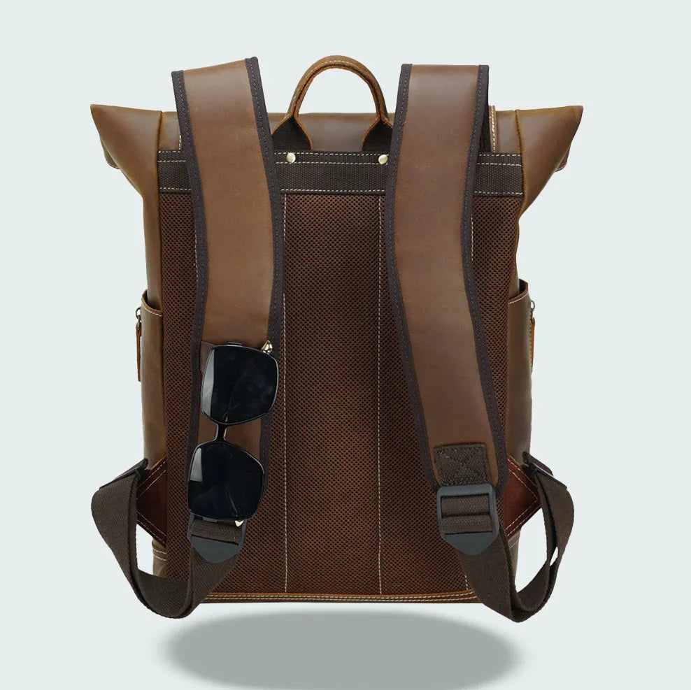 Sac à dos en cuir pour hommes au design fonctionnel 5