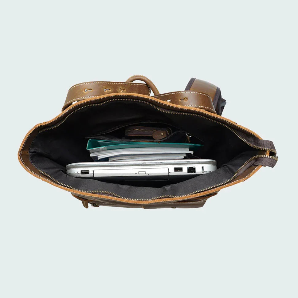Sac à dos en cuir pour hommes au design fonctionnel 7
