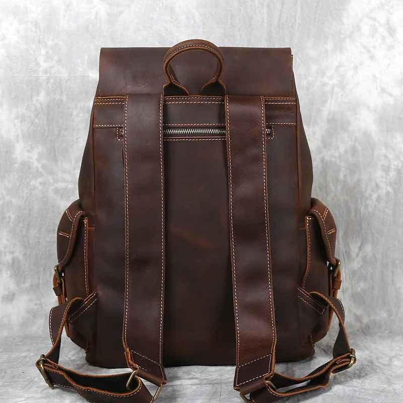 Sac à dos pour hommes en cuir vintage 6
